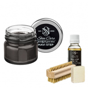 Набор для ухода за обувью из замши и нубука темно-мышиный MAVI STEP Aurora Kit фото 55392