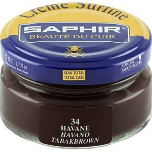 Крем Saphir для обуви увлажняющий Creme Surfine 50 мл., Табак фото 44768