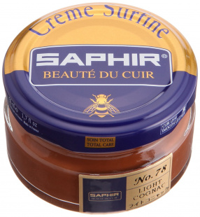 Крем Saphir для обуви увлажняющий Creme Surfine 50 мл., Светло-коньячный фото 44757