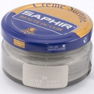 Крем Saphir для обуви увлажняющий Creme Surfine 50 мл., Стальной фото 44767