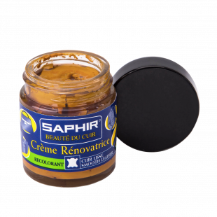 Жидкая кожа Saphir в стеклянной баночке Creme Renovatrice 25 мл., Светло-коричневая фото 43757
