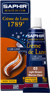 Крем для обуви Saphir Crème De Luxe 1789 50 мл, Светло коричневый фото 44944