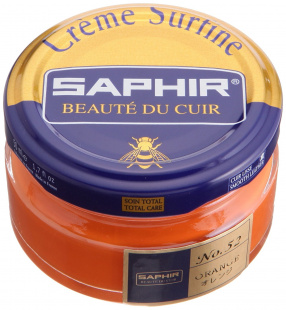 Крем Saphir для обуви увлажняющий Creme Surfine 50 мл., Оранжевый фото 44748