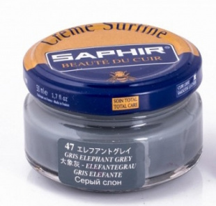Крем Saphir для обуви увлажняющий Creme Surfine 50 мл., Слоново-серый фото 44764