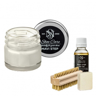 Набор для ухода за обувью из замши и нубука бледно-серый MAVI STEP Aurora Kit фото 55344