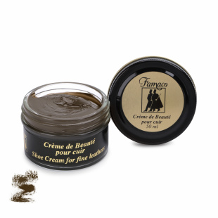 Крем для обуви коричнево-зеленоватый Famaco Creme De Beaute, 50 мл фото 47673