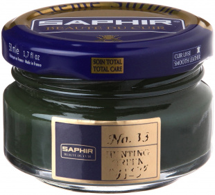Крем Saphir для обуви увлажняющий Creme Surfine 50 мл., Охотничий зеленый фото 44648