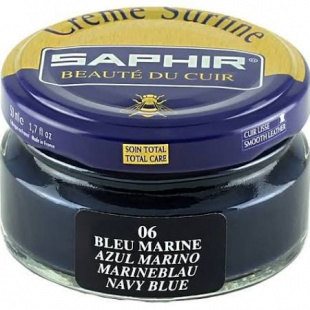 Крем Saphir для обуви увлажняющий Creme Surfine 50 мл., Темно-синий фото 44773