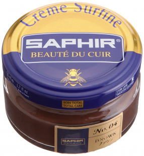 Крем Saphir для обуви увлажняющий Creme Surfine 50 мл., Коричневый фото 44632
