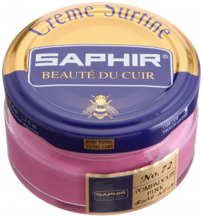 Крем Saphir для обуви увлажняющий Creme Surfine 50 мл., Розовый помпадур фото 44654
