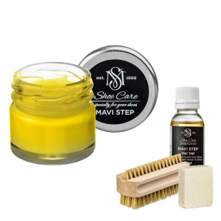 Набор для ухода за обувью из замши и нубука лимонный MAVI STEP Aurora Kit фото 55370
