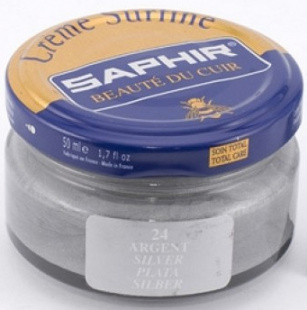 Крем Saphir для обуви увлажняющий Creme Surfine 50 мл., Серебряный фото 44760